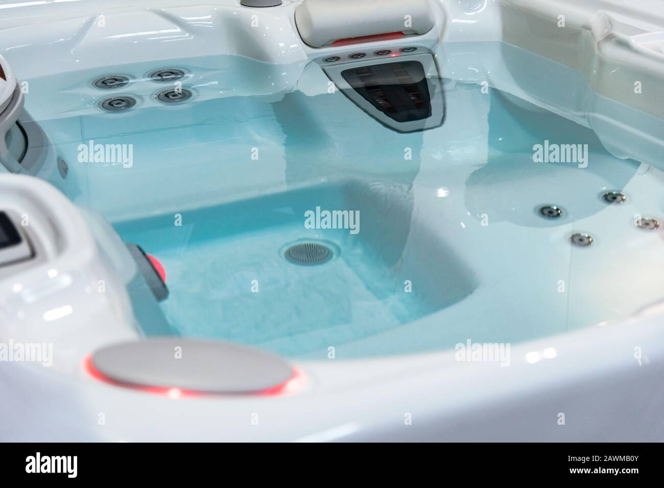Modern bubbling jacuzzi in a spa or in a luxury hotel, apartment Stock