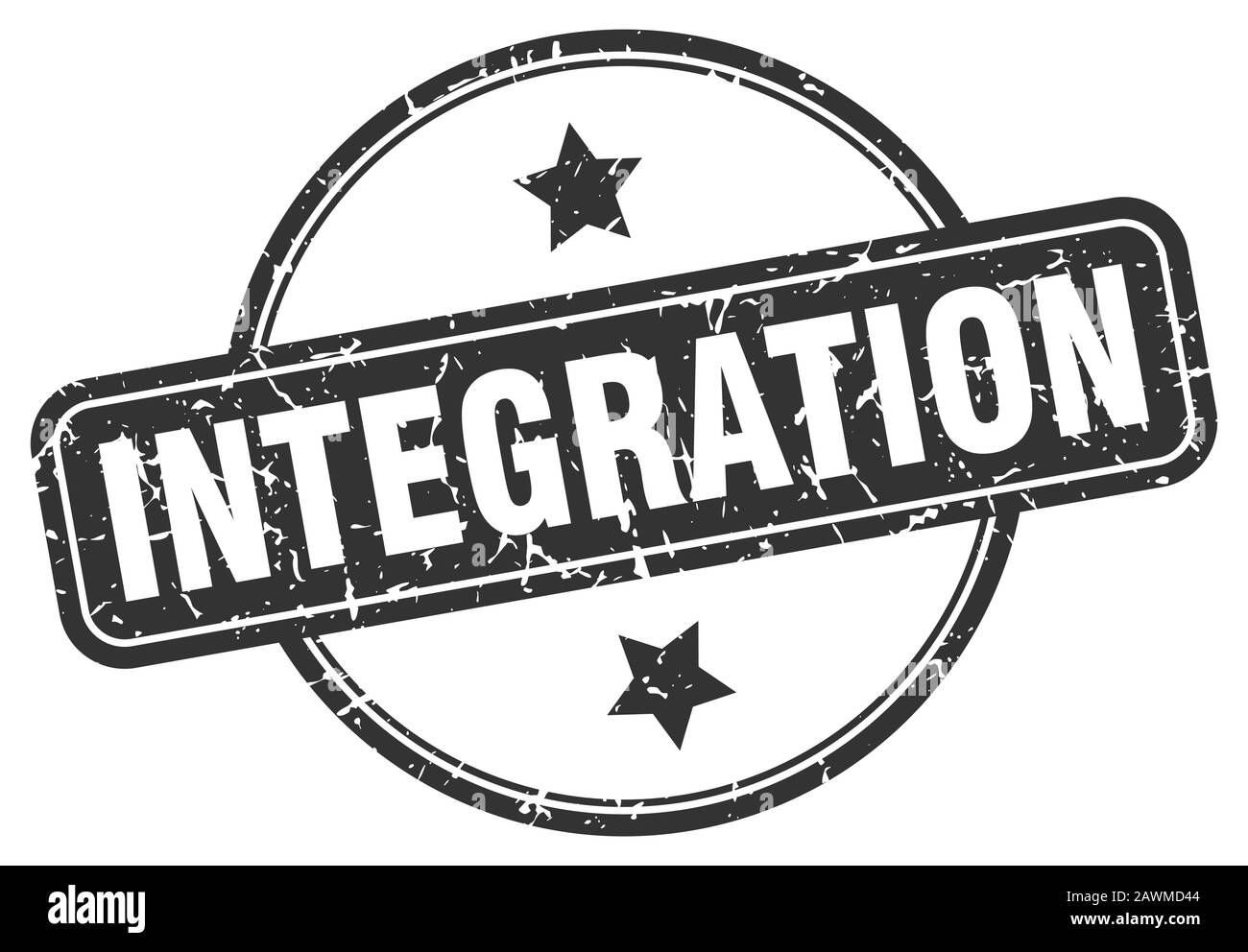 integration stamp. integration round vintage grunge sign. integration