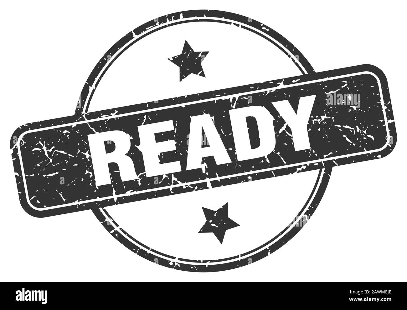 ready stamp ready round vintage grunge sign ready Stock Vector Image