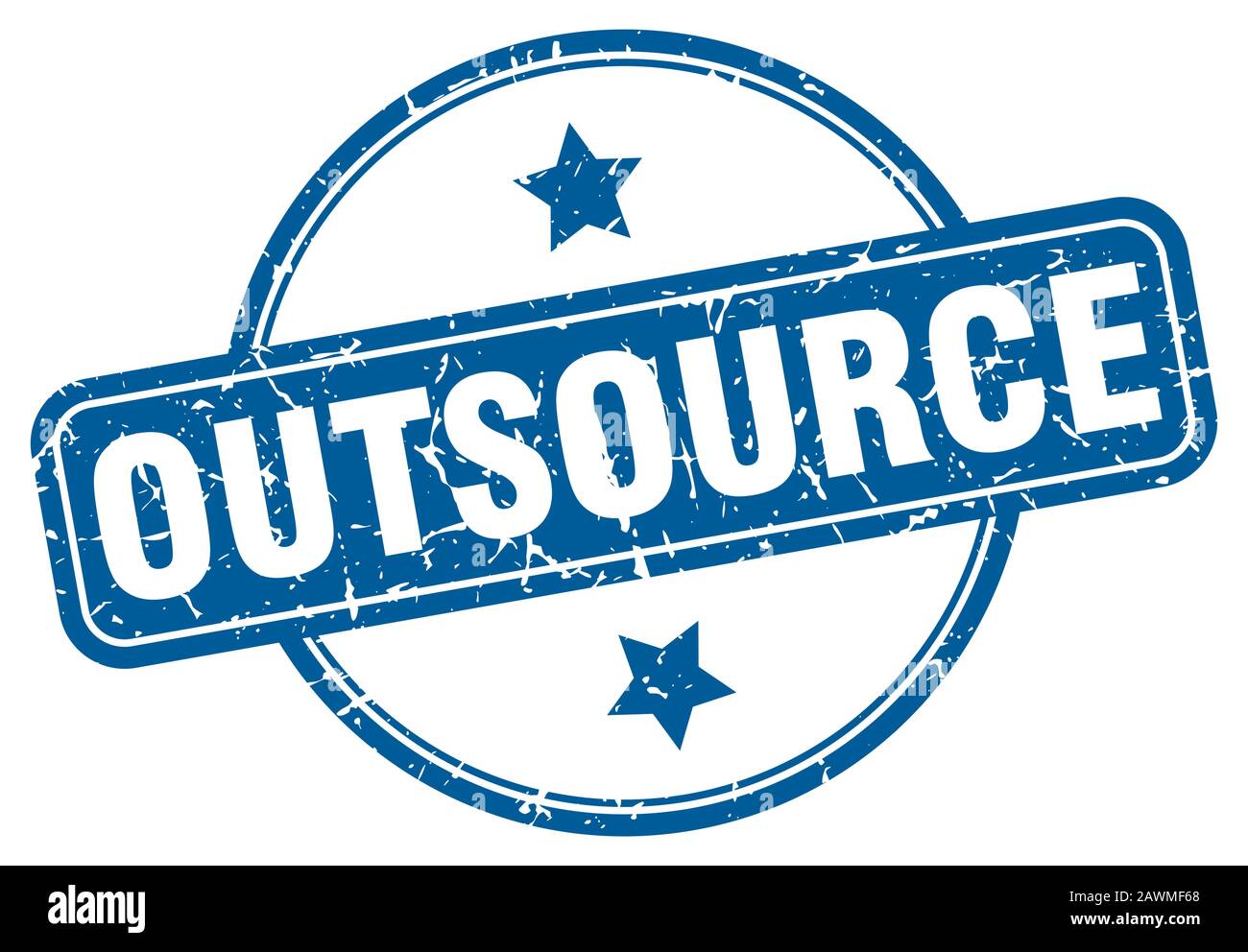 outsource stamp. outsource round vintage grunge sign. outsource Stock Vector