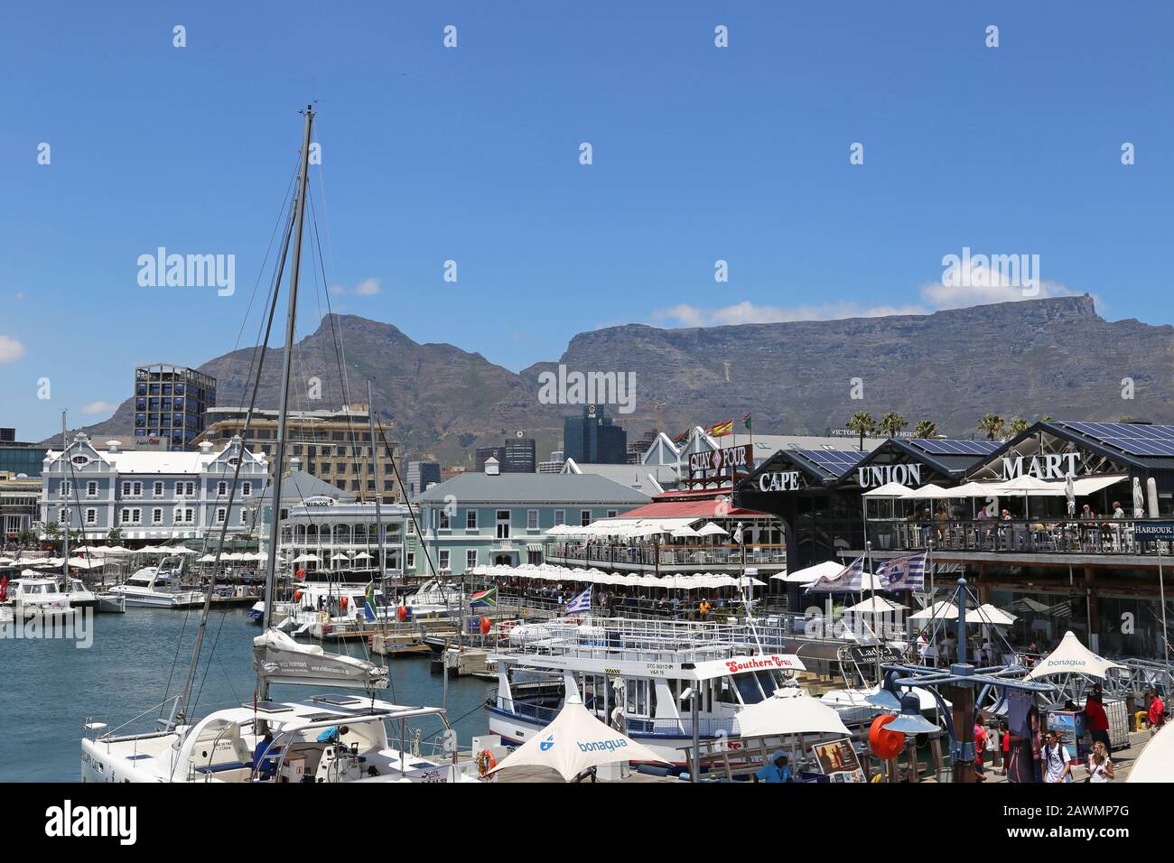 Quay Four and Old Pierhead, Victoria Basin, V&A (Victoria and Alfred) Waterfront, Cape Town, Table Bay, Western Cape Province, South Africa, Africa Stock Photo