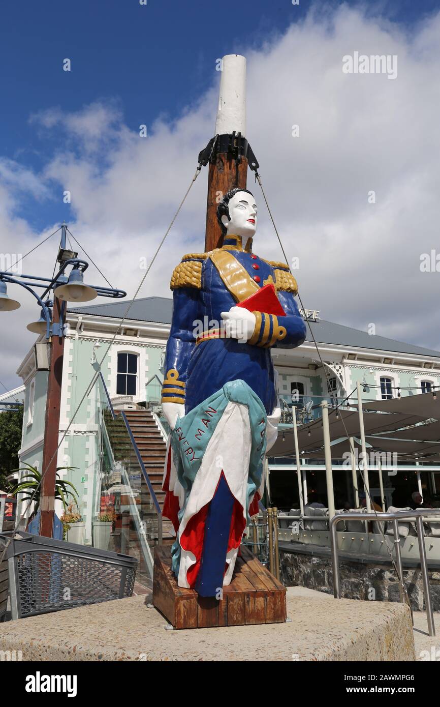 19th century ship figurehead (replica), Old Pierhead Square, V&A Waterfront, Cape Town, Table Bay, Western Cape Province, South Africa, Africa Stock Photo