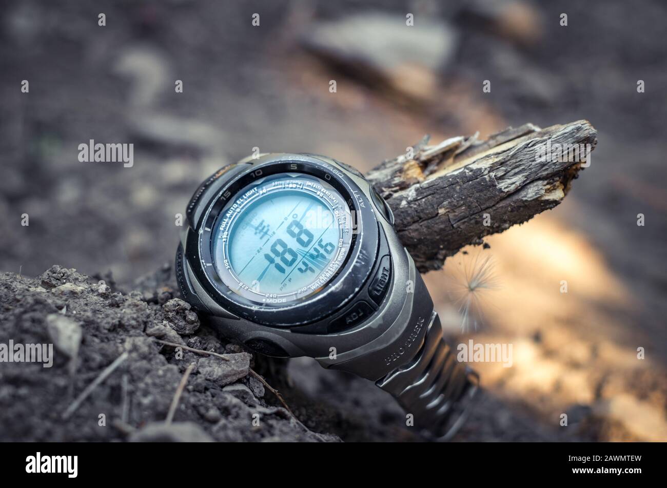 Malaga, Spain - March 23, 2018. casio protrek prg 90 on a dry branch in the  forest Stock Photo - Alamy