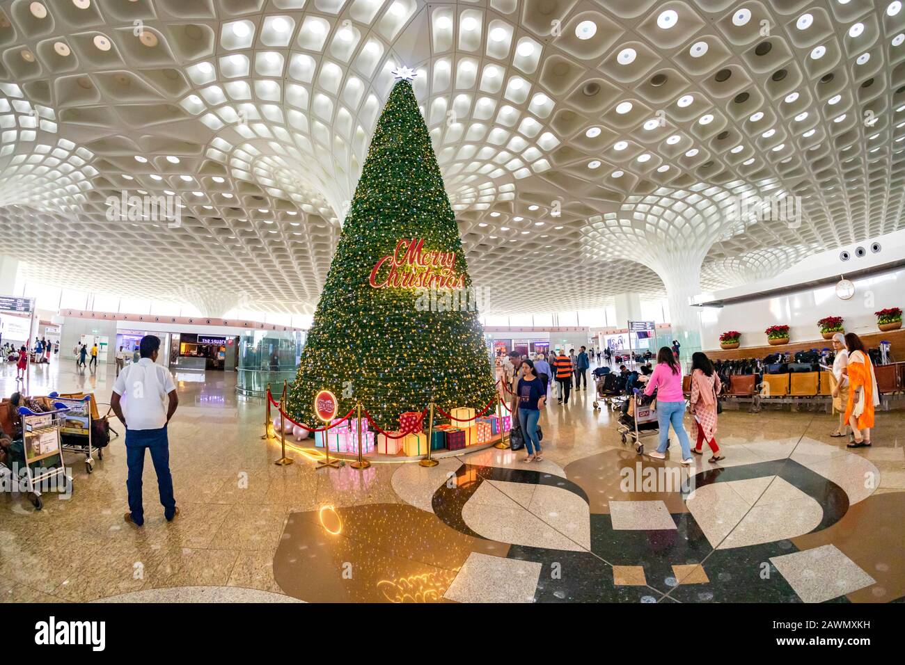 Mumbai Maharashtra India January 7 2020 Christmas tree in Chhatrapati