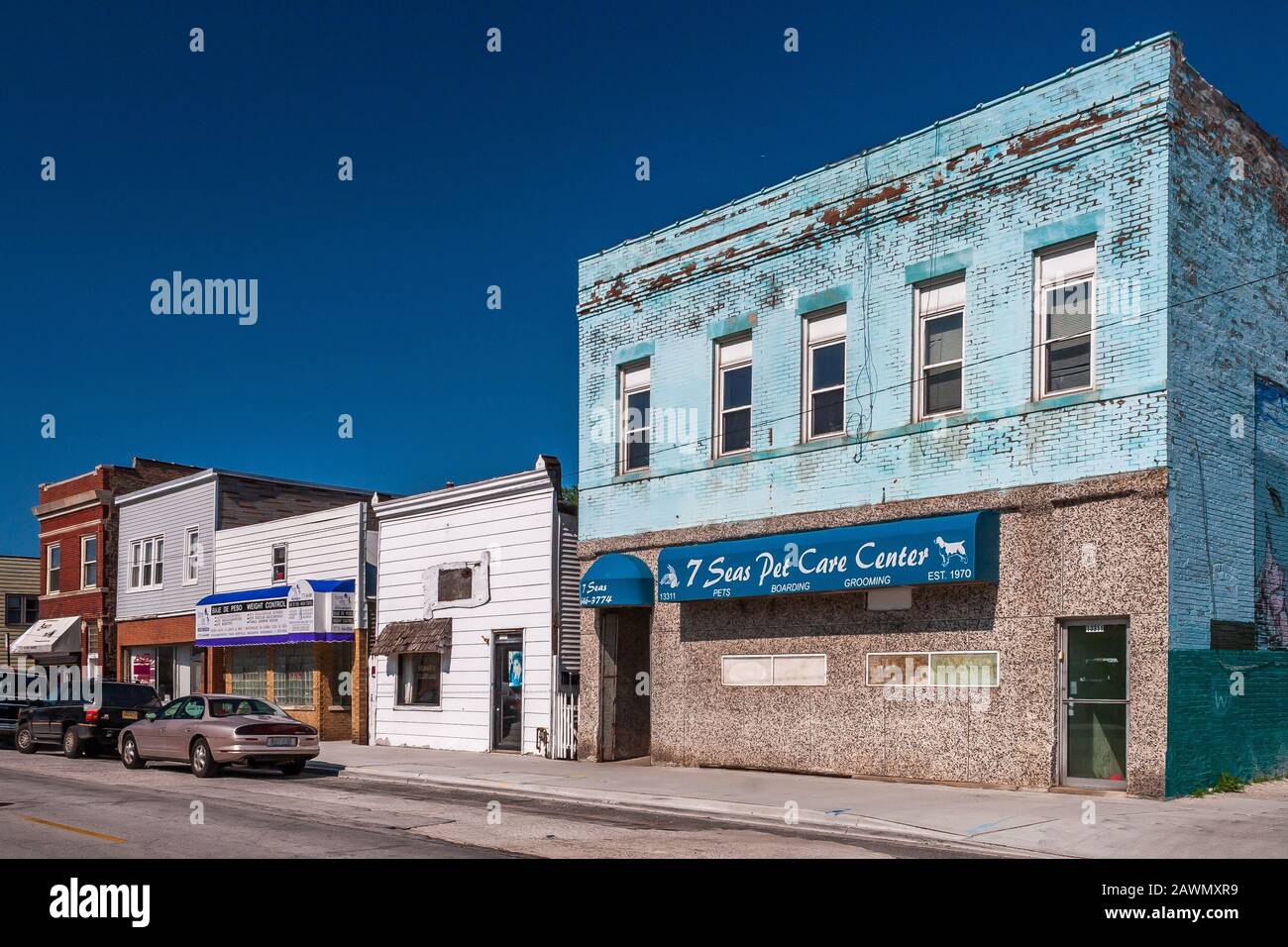 Commercial buildings in the Hegewisch neighborhood Stock Photo Alamy
