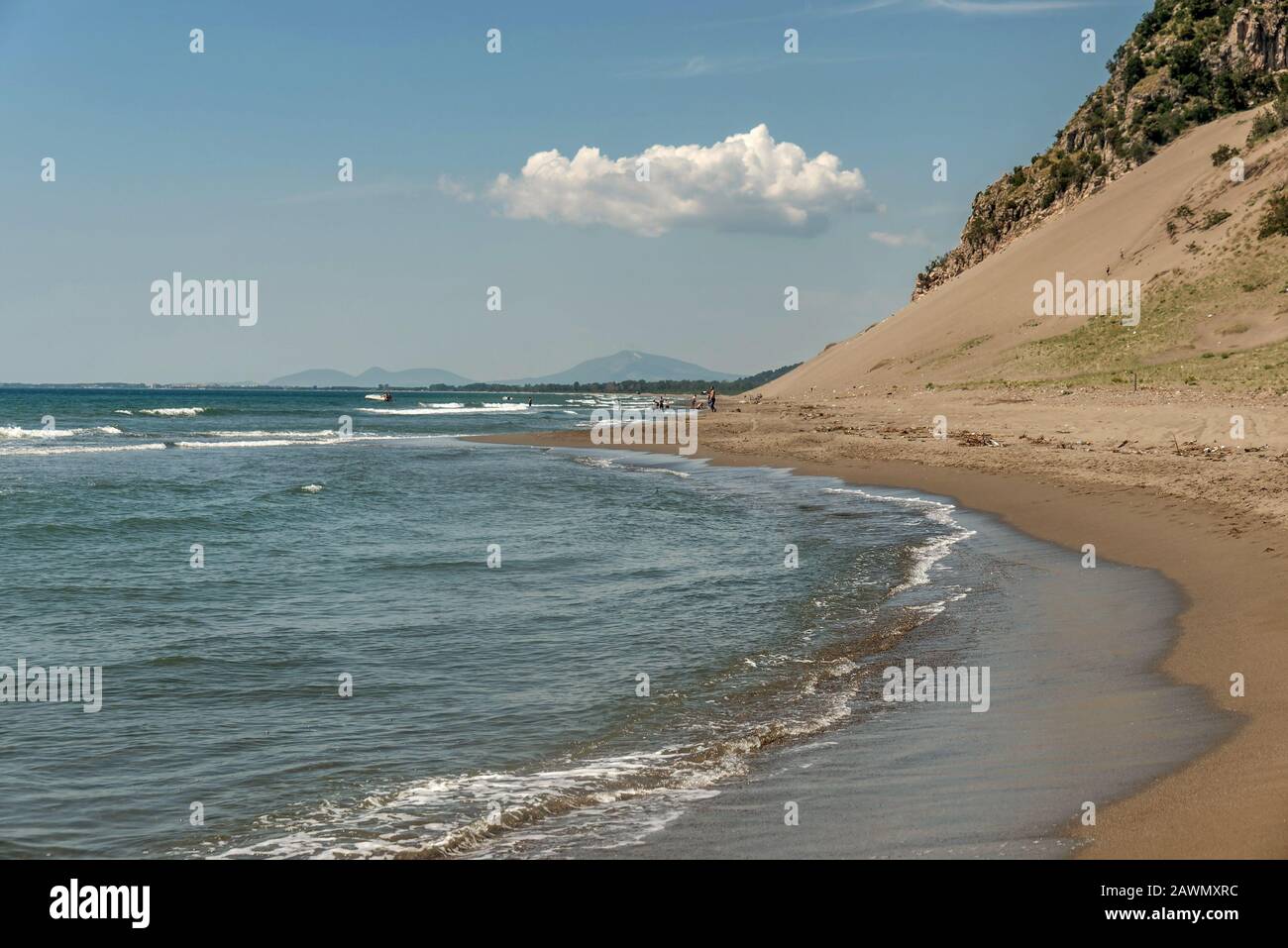 Shendjin sand beach in Northern Albania Stock Photo