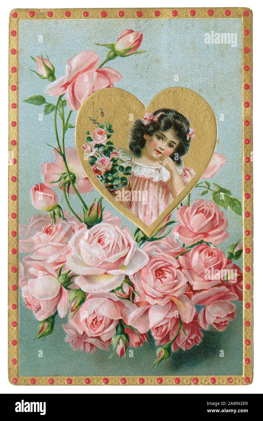Vintage Valentine day card Stock Photo
