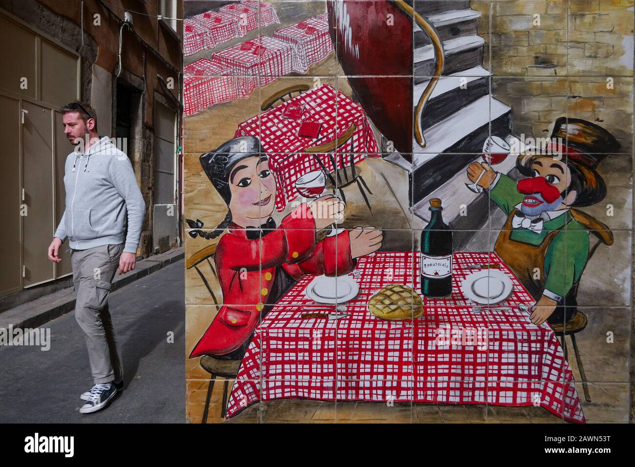 Traditional Bouchon, Lyon, France Stock Photo Alamy