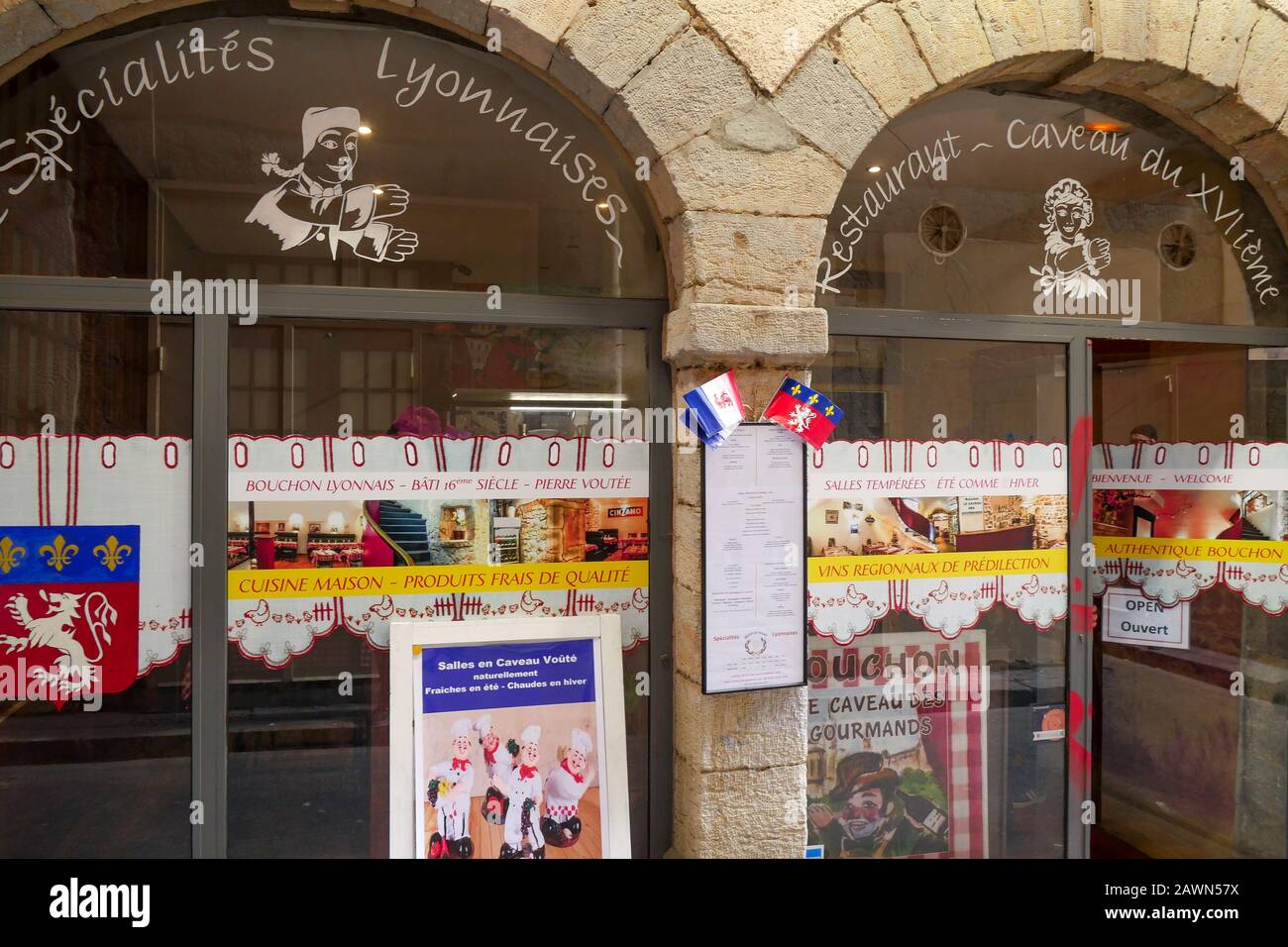 Traditional Bouchon, Lyon, France Stock Photo Alamy