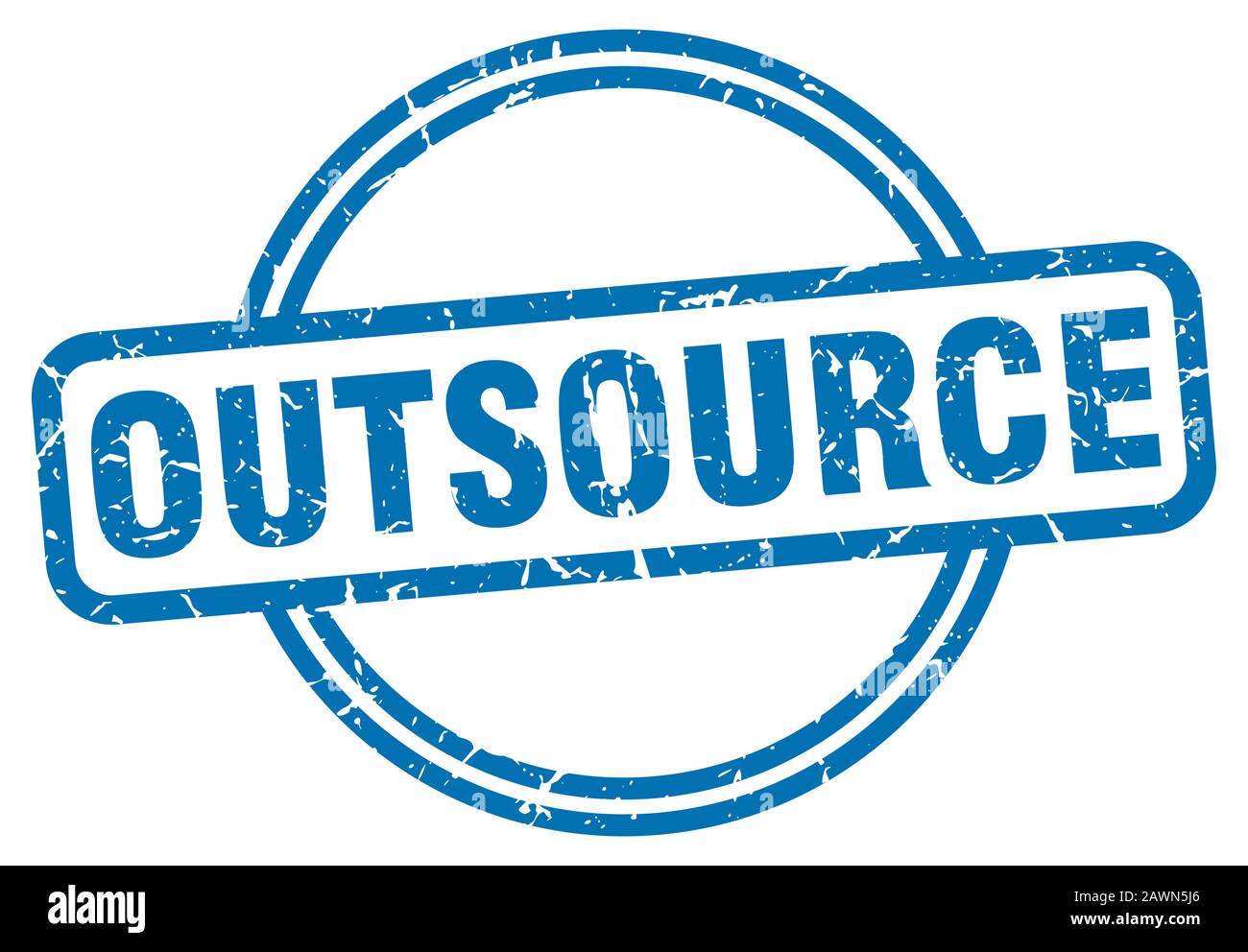outsource stamp. outsource round vintage grunge sign. outsource Stock Vector