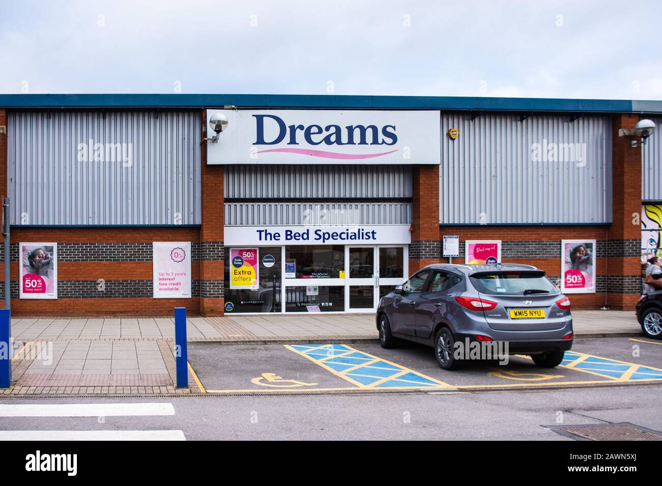 Front of a Dreams bed specialist shop in Trowbridge Wiltshire Stock