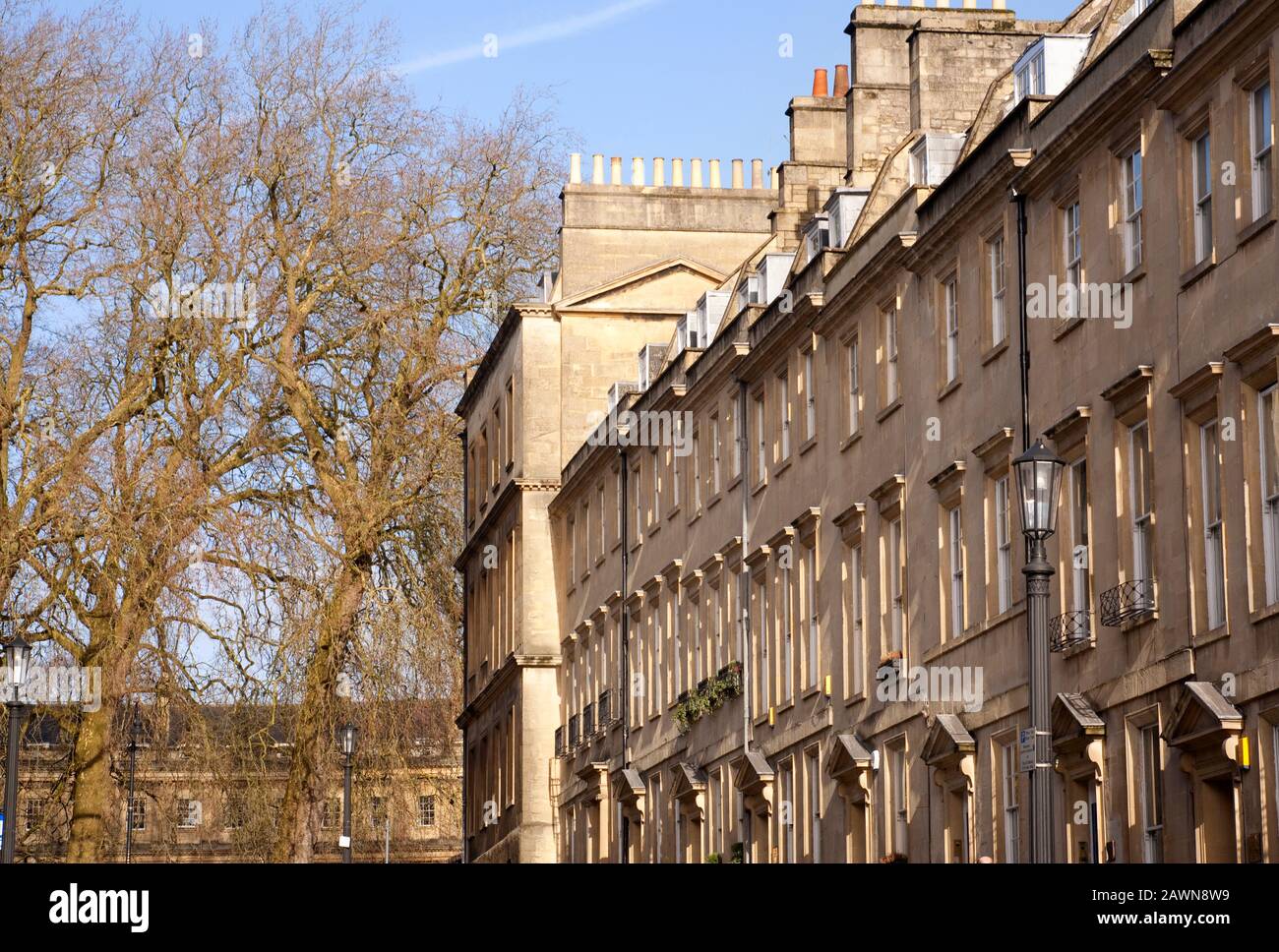 A view of Gay Street, Bath, United Kingdom. Looking uphill towards The Circus. Stock Photo