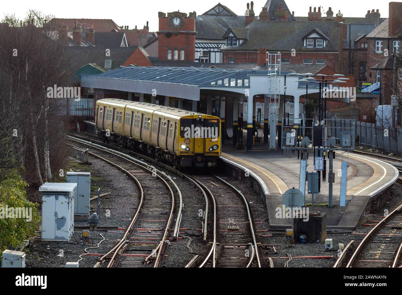 Train, Mersey rail class 507, West Kirby station Stock Photo