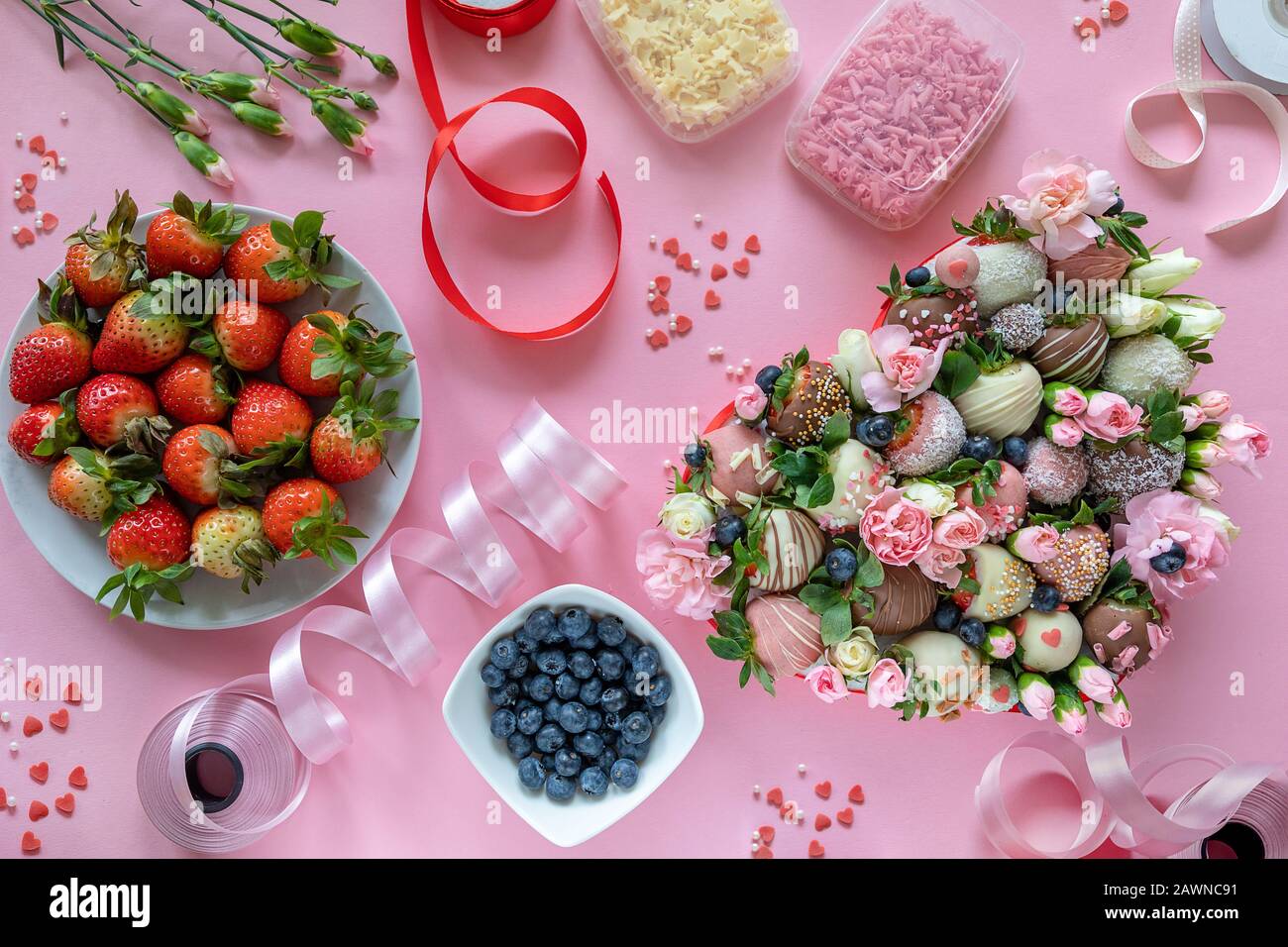 Handmade Chocolate Covered Strawberries Flowers And Decoration