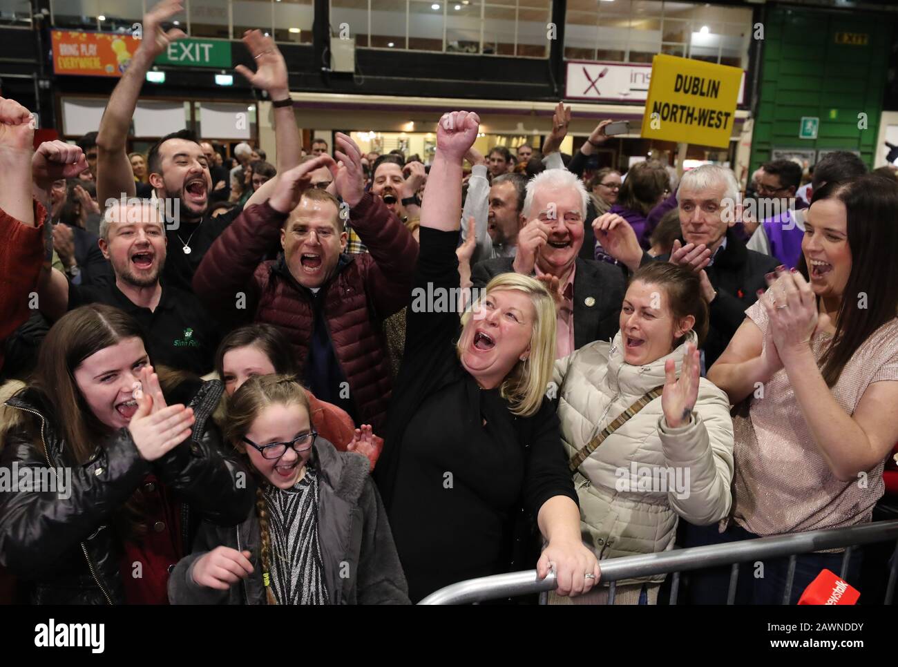 Sinn Fein's Denise Mitchell celebrates her win during the Irish General ...