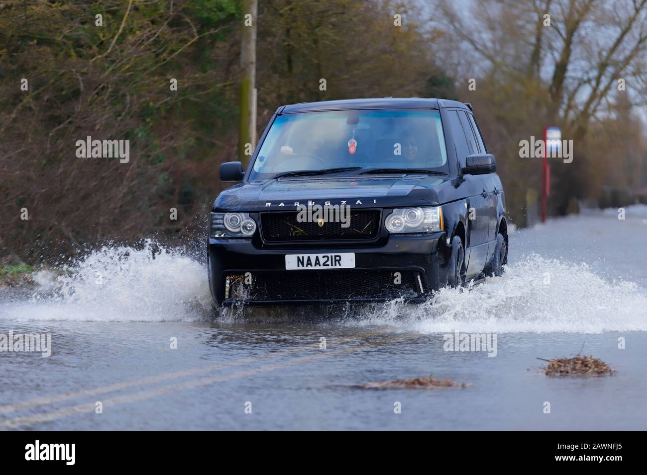 Barnsdale Road in Castleford, became flooded after Storm Ciara brought