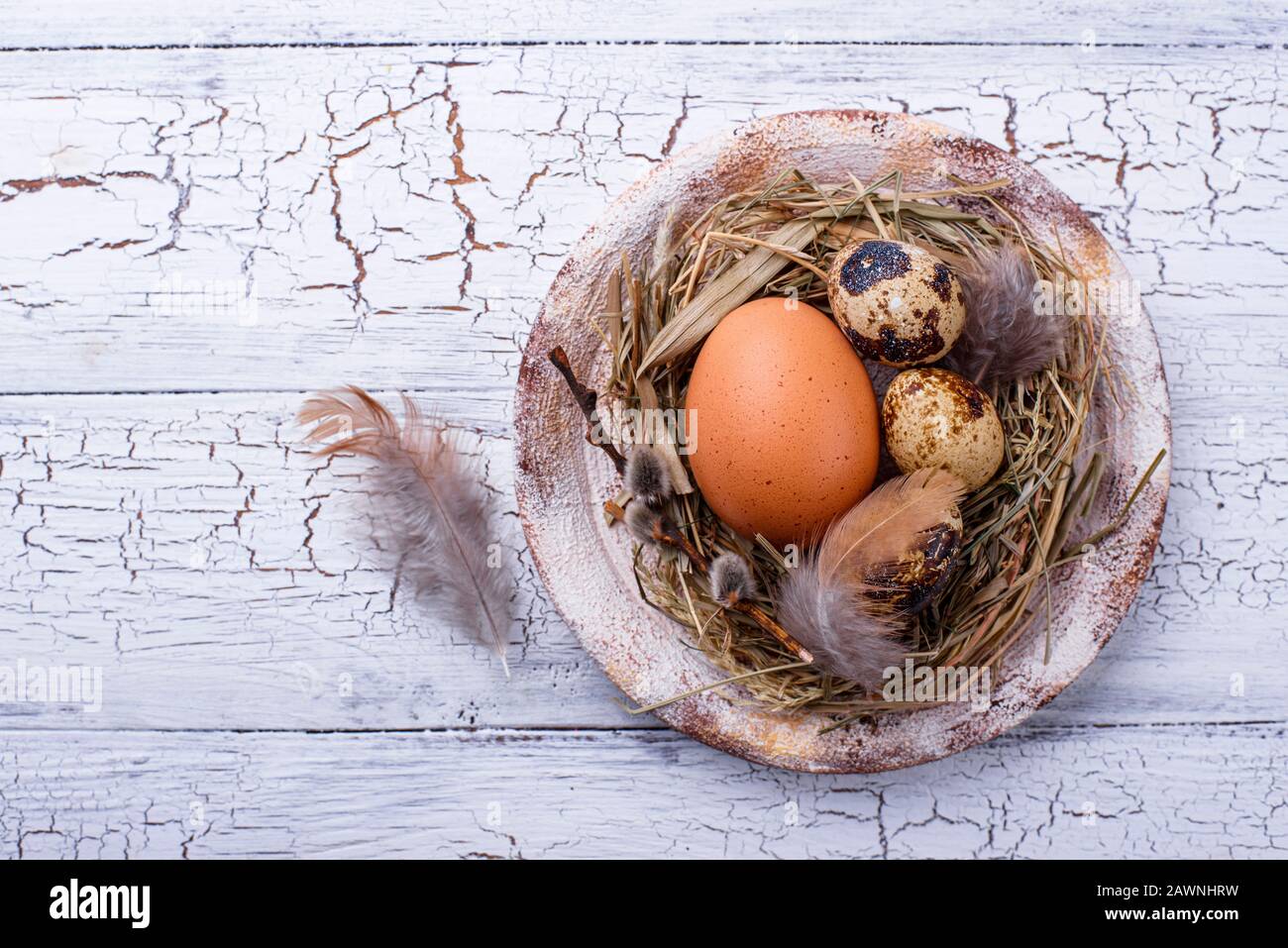 Zero waste eco-friendly Easter decor Stock Photo