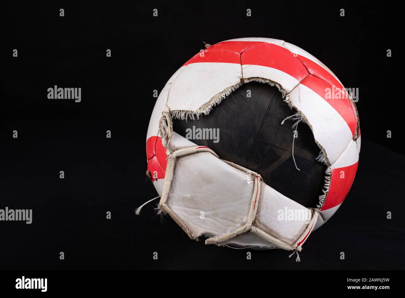 Damaged Football Deflated leather hi-res stock photography and images - Alamy