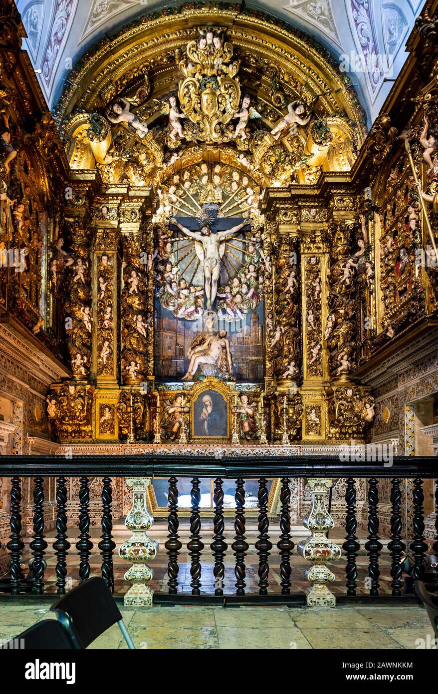View of the Chapel of Our Lady of Pieta inside the Jesuit Church of Saint Roch, in Bairro Alto, Lisbon, Portugal Stock Photo