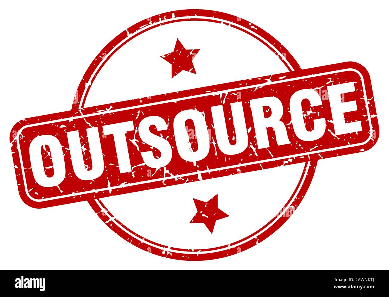 outsource stamp. outsource round vintage grunge sign. outsource Stock Vector