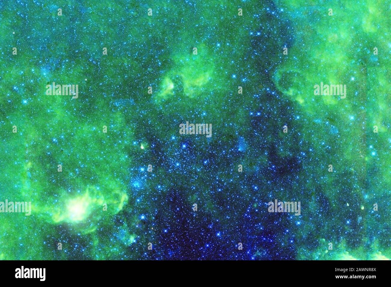 Green galaxy, deep space with stars. Elements of this image were furnished  by NASA Stock Photo - Alamy
