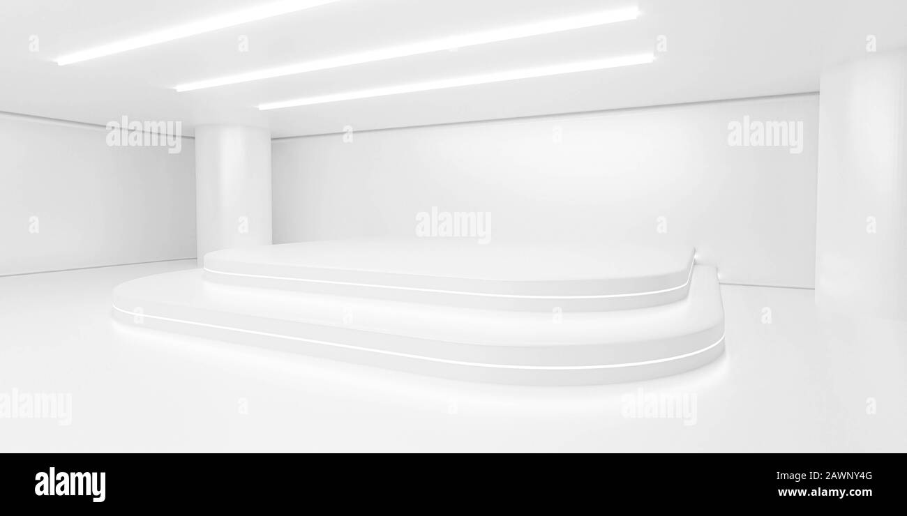 abstract white background architecture glossy room 3d render