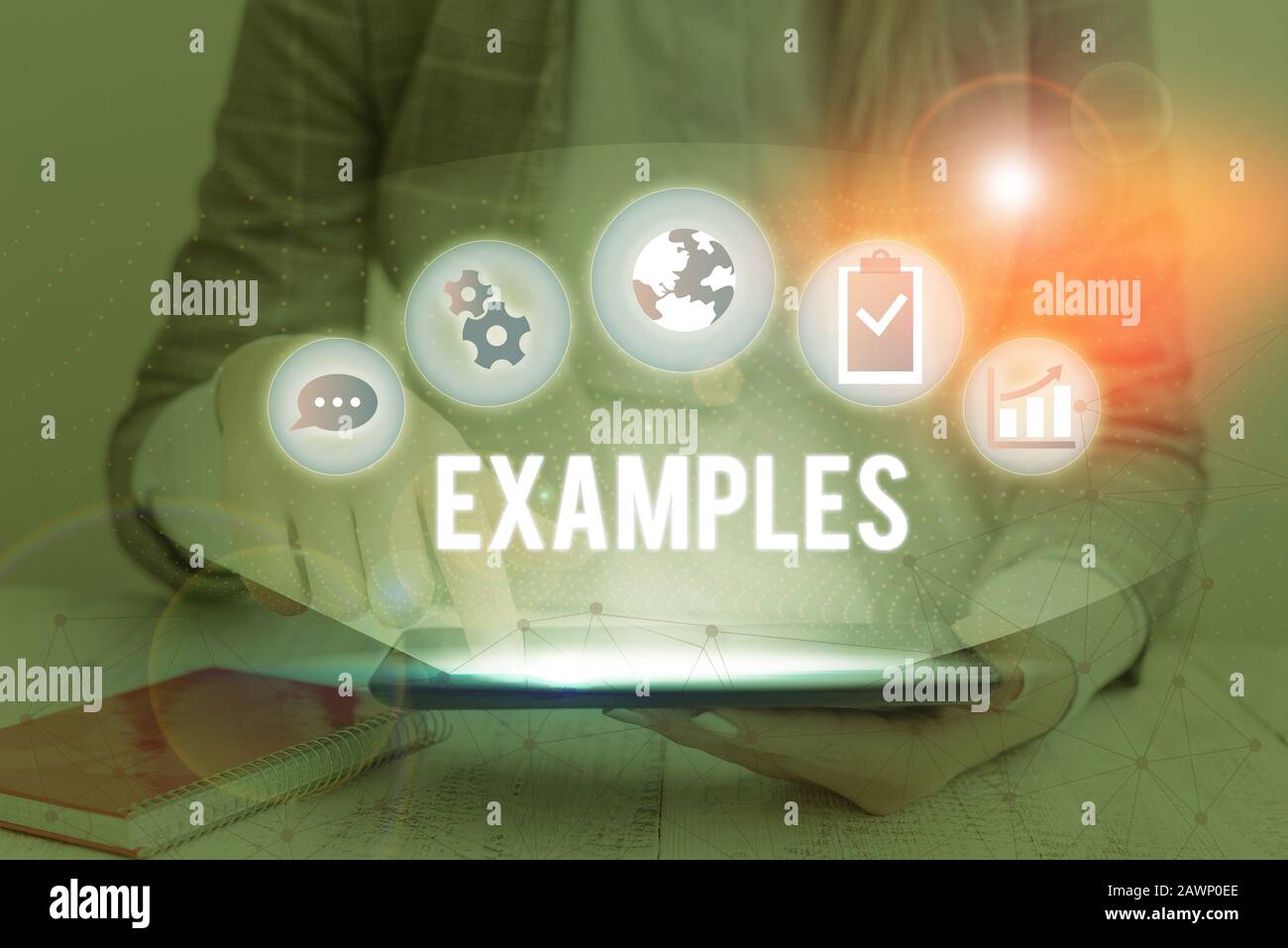 Writing note showing Examples. Business concept for Illustration Sample ...