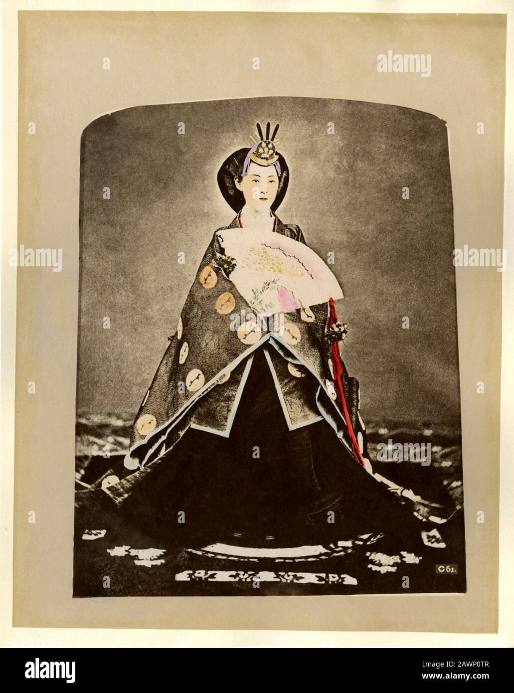 1872 , Tokyo , Japan : HARUKO ( 1849 - 1914 ) Empress Consort of Emperor of Japan . Photo by Uchida Kuichi ( 1844 - 1875 ) . She became engaged to Emp Stock Photo