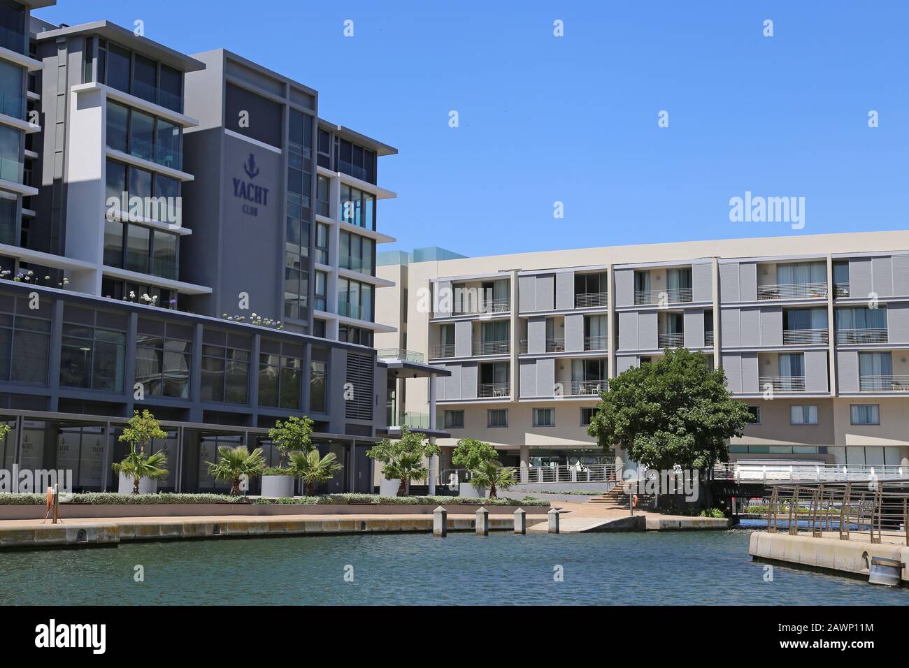 Yacht Club and Harbour Bridge Hotel and Suites, Dockrail Road, Foreshore, Cape Town, Table Bay, Western Cape Province, South Africa, Africa Stock Photo