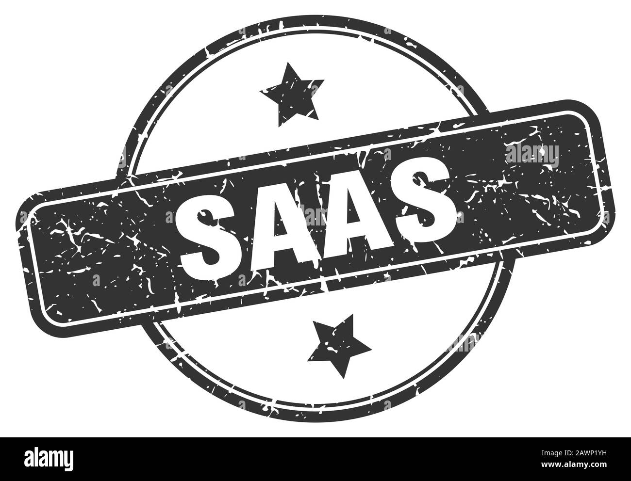 saas stamp. saas round vintage grunge sign. saas Stock Vector Image ...
