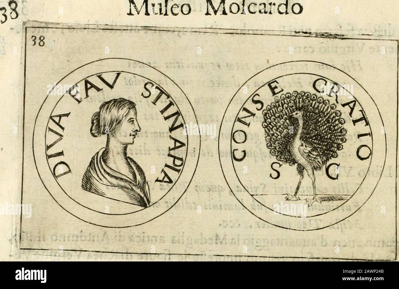 Note, overo, Memorie del mvseo di Lodovico Moscardo ... . boleggiarc lorigine diKoma,come narralErizzo nelleDichiarationidelleMedaglie. LiRo-^* ^DRani gì in (bruirono li Sacerdoti Salij, e lo chiamarono anco Marte ven.dicitore a onde da CefarcAugufto gli fu dedicato vn Tempio: & alcuniImperatori fecerofcolpire quello Dio nelli roucfci delle loro Medaglieconlctterc MARS VLTOR, come dalla Medaglia di AlciTandroSeueroquìdifegnata fi vede, e gli era ogni anno facrificato vncau.iilonelmefe di Ottobre in Campo Martioì Gli fu poi porta lhalta ncllj_jmano, ouero fopra della fpalla,perche da gli antich Stock Photo