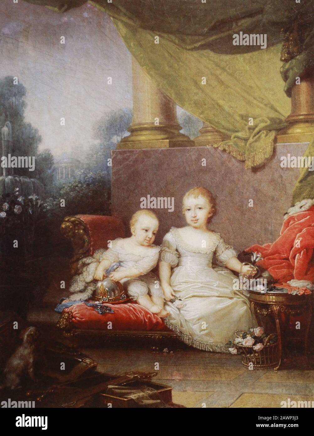 Grand Duchess Anna Pavlovna and Grand Duke Nikolai Pavlovich. Painting ...