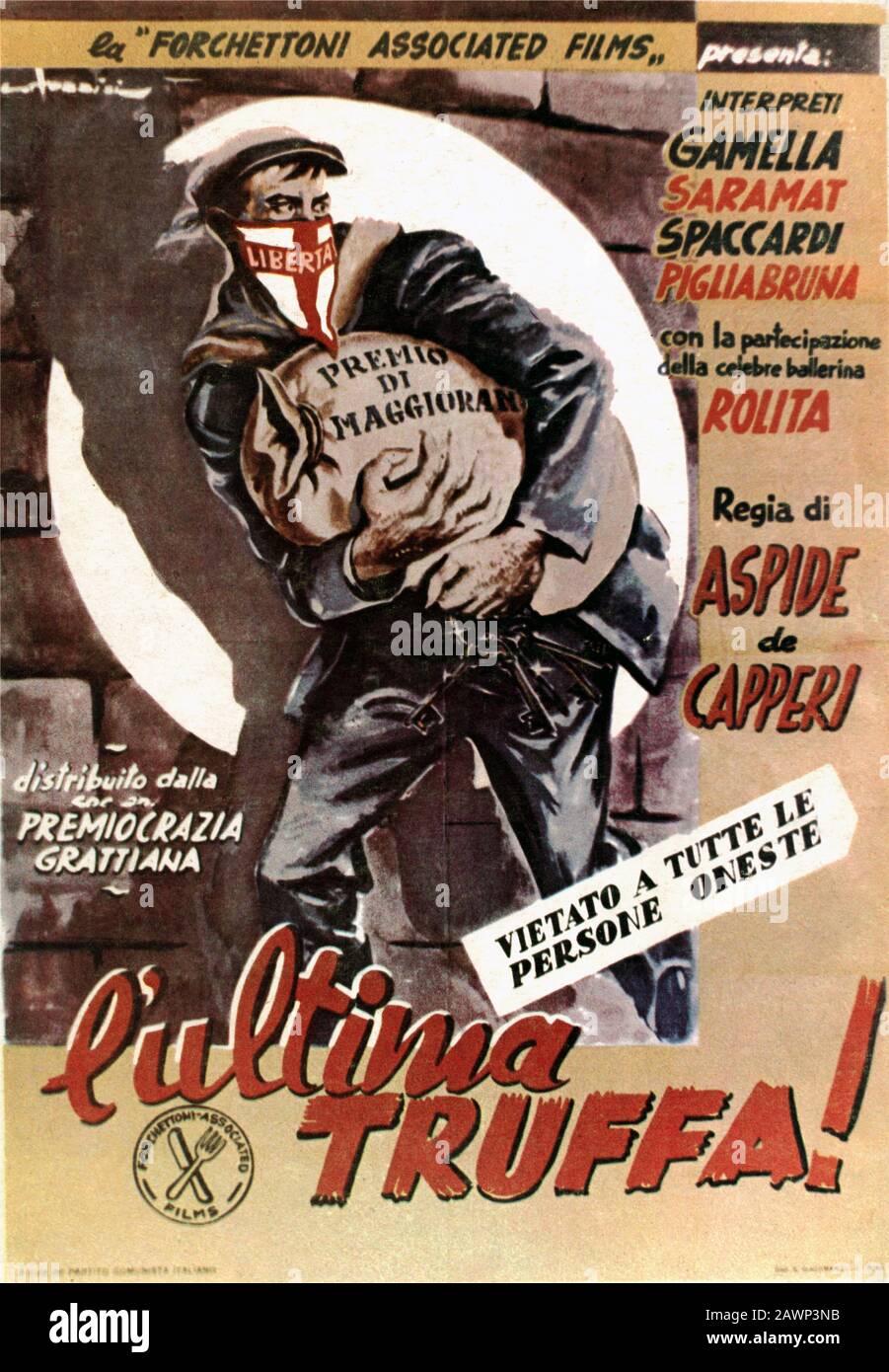 1953 ca , ITALY : The communist italian election campaign poster of PARTITO  COMUNISTA ITALIANO . L' ULTIMA TRUFFA - VIA IL REGIME DELLA FORCHETTA Stock  Photo - Alamy