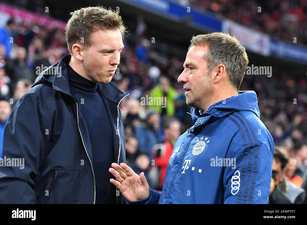 Hans Dieter Flick (Hansi, coach FC Bayern Munich) with Julian NAGELSMANN ( coach L). Soccer 1.Bundesliga,