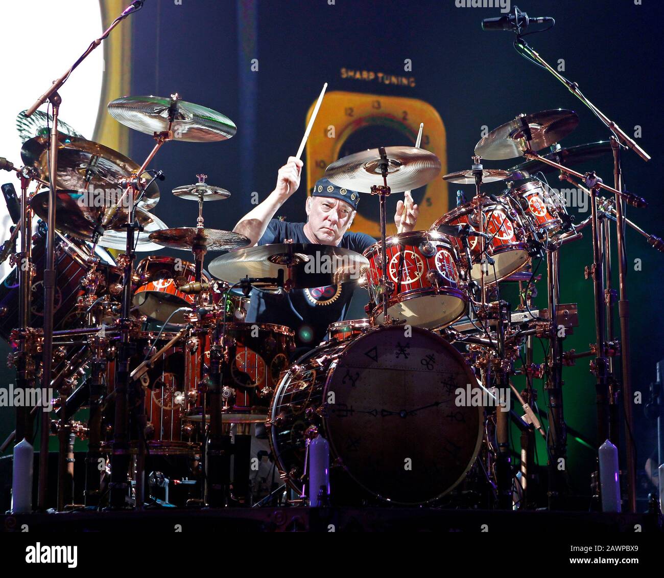 Rush drummer Neil Peart performs with the rest of the band at the BB&T