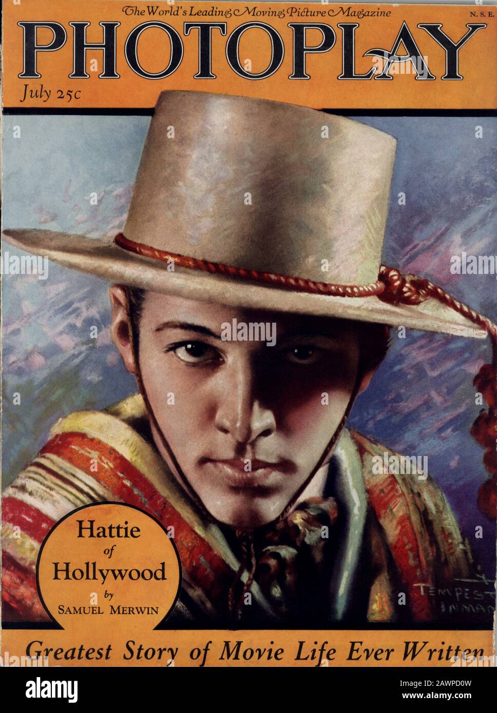 1922 , USA : The italian silent movie actor RUDOLPH VALENTINO ( 1895 - 1926  ) on cover of USA movie fan magazine PHOTOPLAY , july 1922 in the role  Stock Photo - Alamy