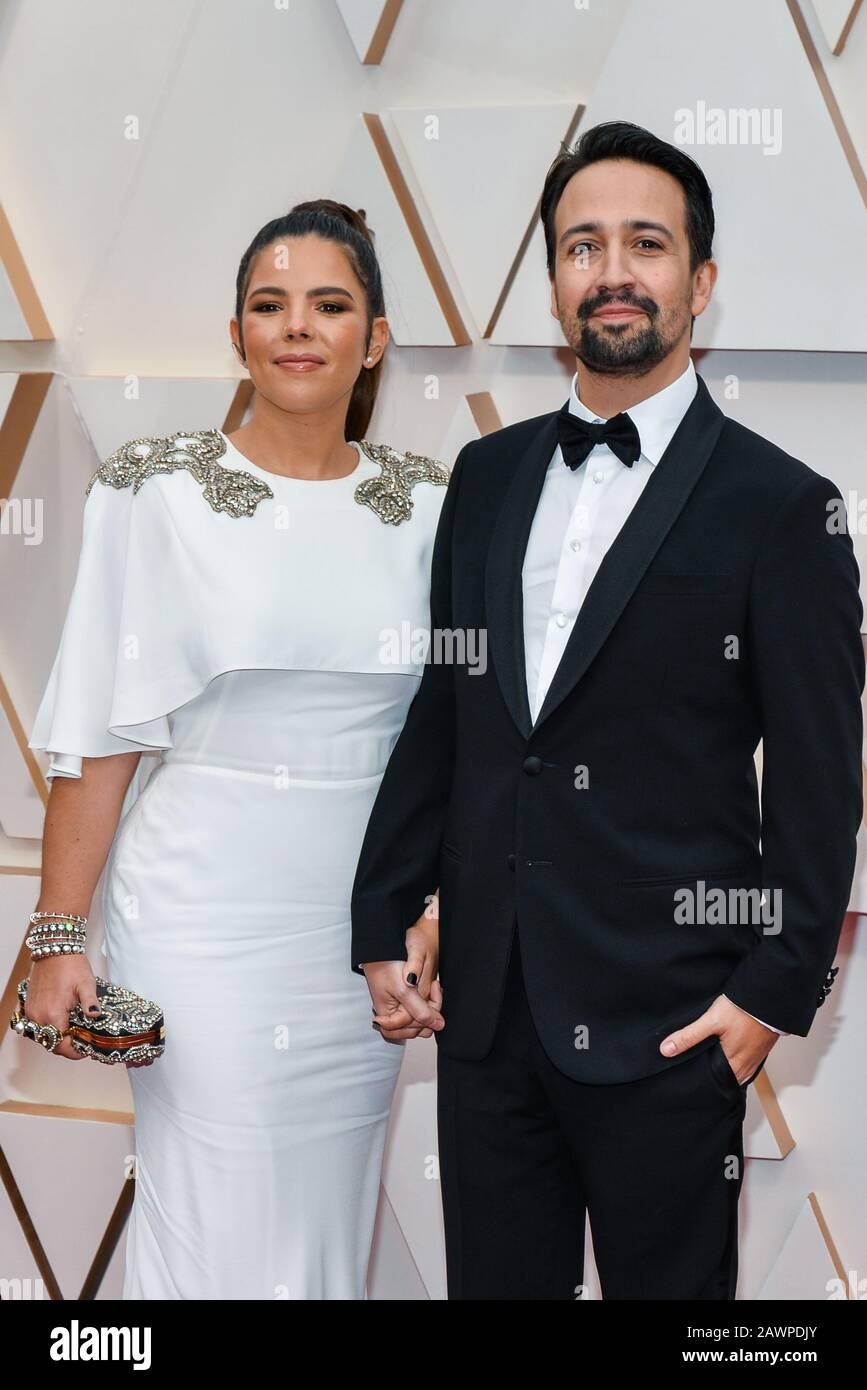 Vanessa Nadal and Lin-Manuel Miranda walking on the red carpet at the