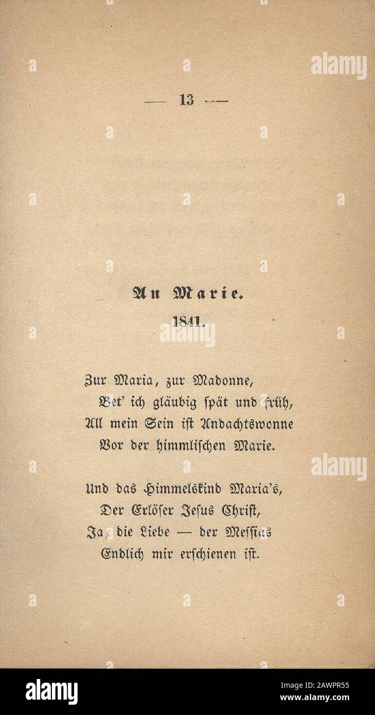 Fontane Gedichte 1851 013. Stock Photo