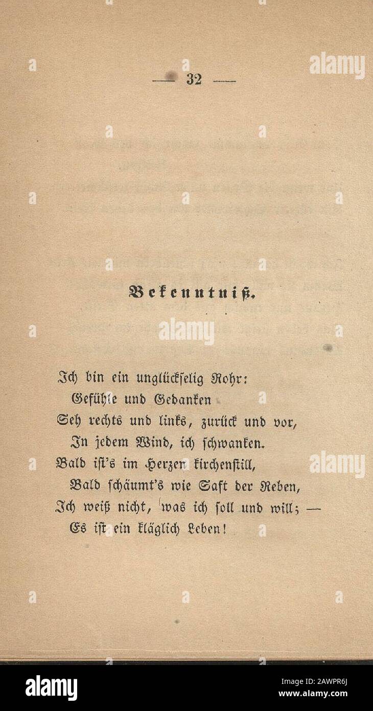 Fontane Gedichte 1851 032. Stock Photo