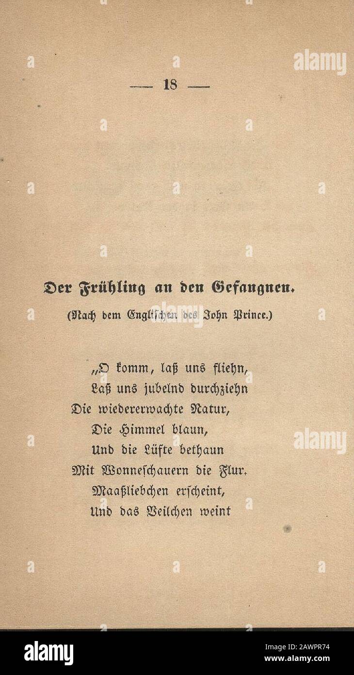 Fontane Gedichte 1851 018. Stock Photo