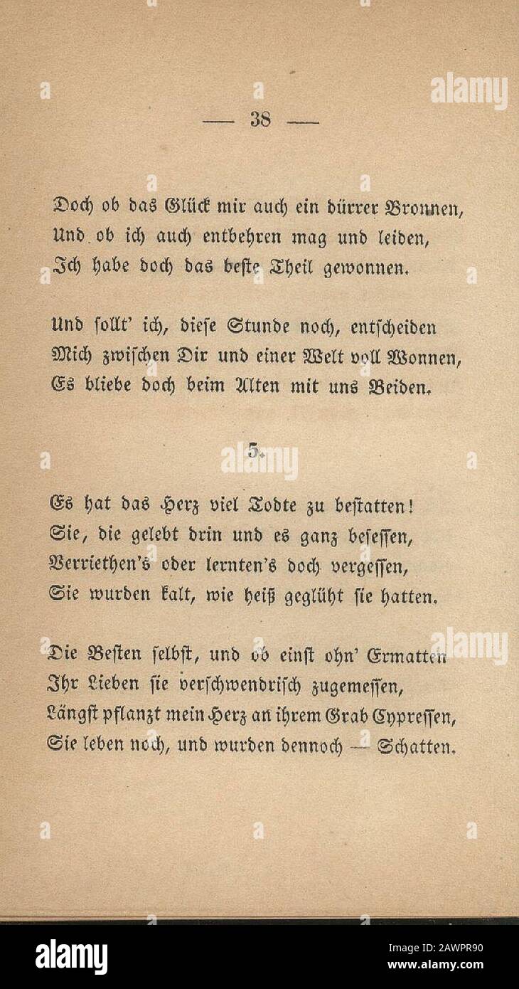 Fontane Gedichte 1851 038. Stock Photo