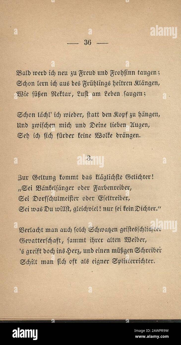 Fontane Gedichte 1851 036. Stock Photo