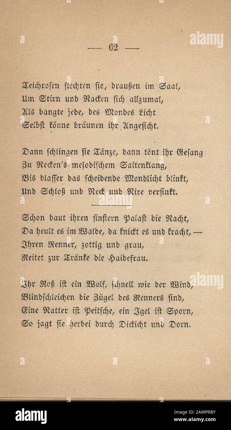 Fontane Gedichte 1851 062. Stock Photo