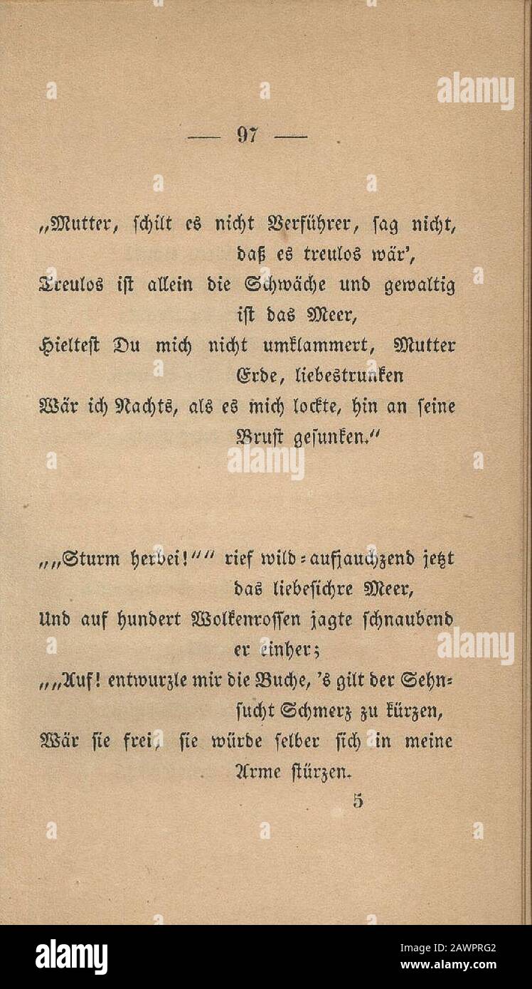 Fontane Gedichte 1851 097. Stock Photo