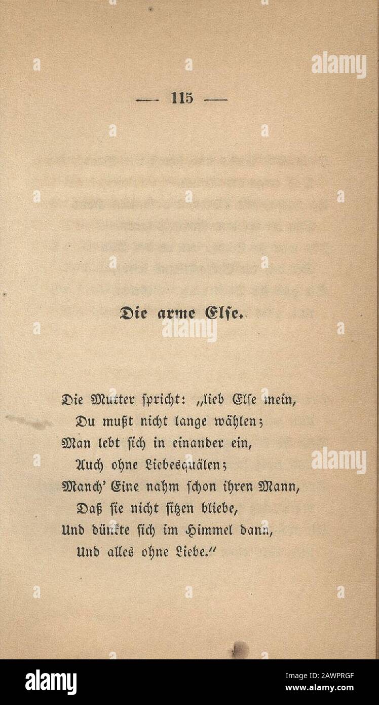 Fontane Gedichte 1851 115. Stock Photo