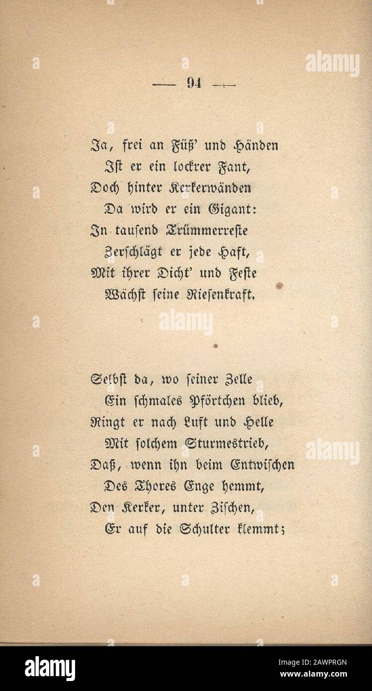 Fontane Gedichte 1851 094. Stock Photo