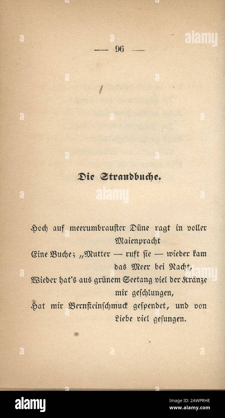 Fontane Gedichte 1851 096. Stock Photo