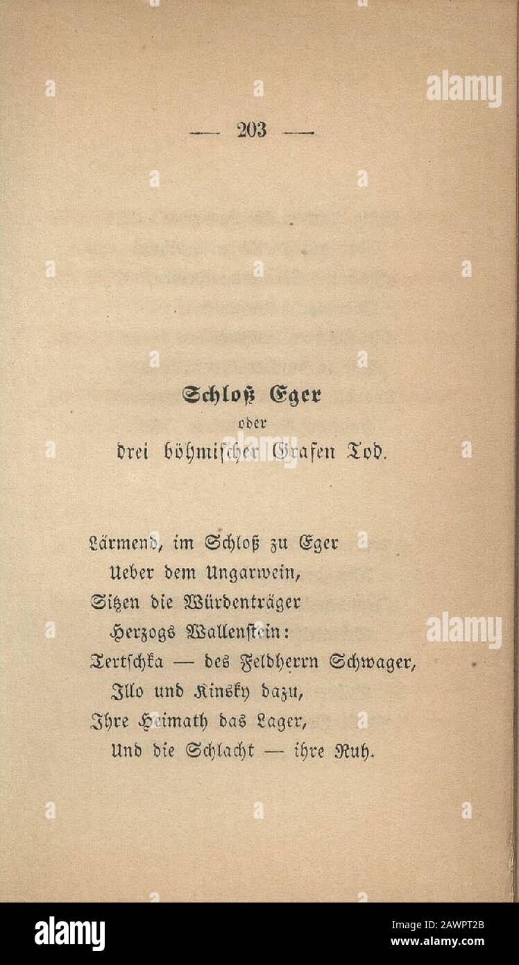 Fontane Gedichte 1851 203. Stock Photo