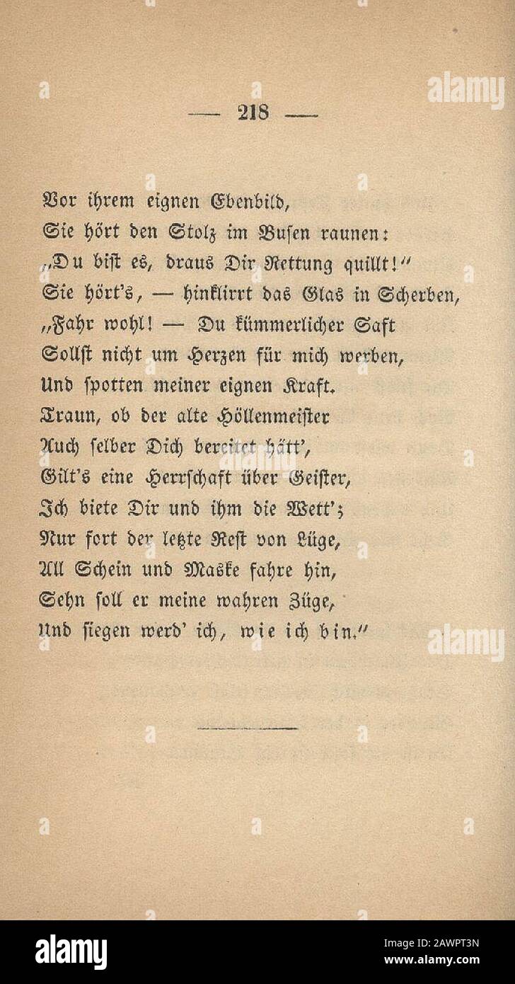 Fontane Gedichte 1851 218. Stock Photo