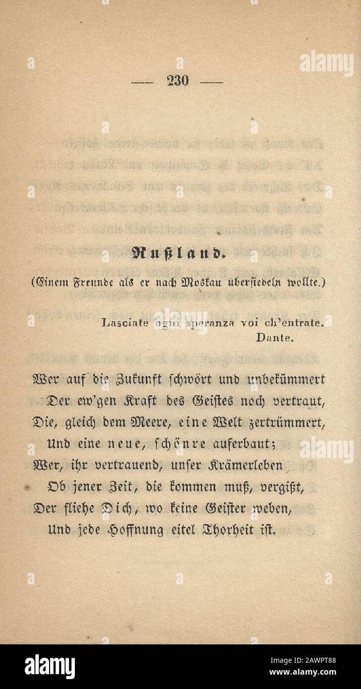 Fontane Gedichte 1851 230. Stock Photo